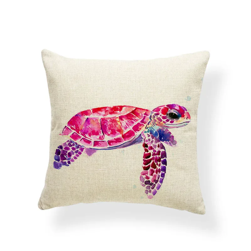 Морские аксессуары винтажные наволочки в виде животных акварельные