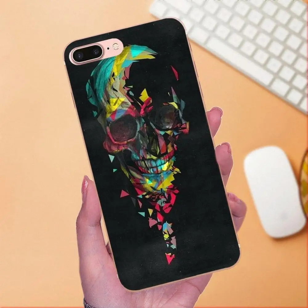 Ультратонкий чехол для телефона с рисунком Satanic Scary Skull модный Apple iPhone 4 5 5C 4S SE 6 6S 7 8