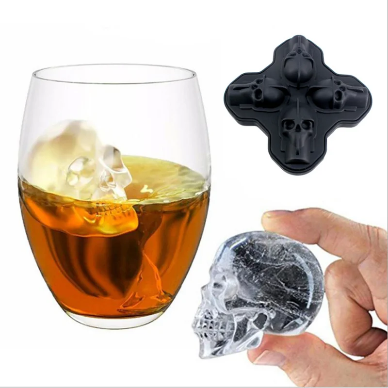 

Ice Cube Ball Maker 3D Skull Shape Ice Cream Chocolate Mold DIY Tool Silicone Ice Tray Cocktail Whiskey Ice Tray Kitchen Tools 5