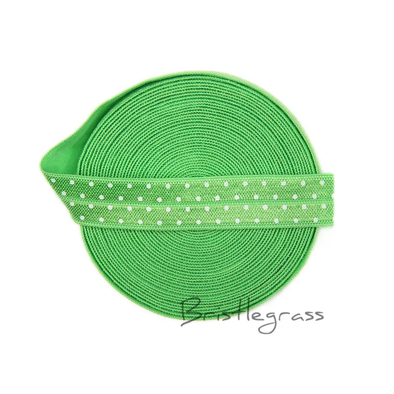 Green Flash Повязка из спандекса с узором в горошек, 5 ярдов, 5/8 дюйма, 1,5 см, повязка из спандекса, повязка на голову, платье-пачка, с вышивкой - Цвет: Green Flash