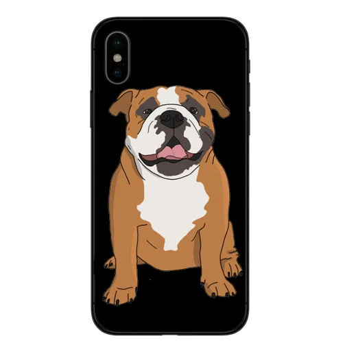 TPU Casos de telefone Buldogue Frances Arte Para iphone X XR XS MAX 8 7 6 5 4 Бостон-терьер собака Роза силиконовый Suave Fundas Coque - Цвет: TPU