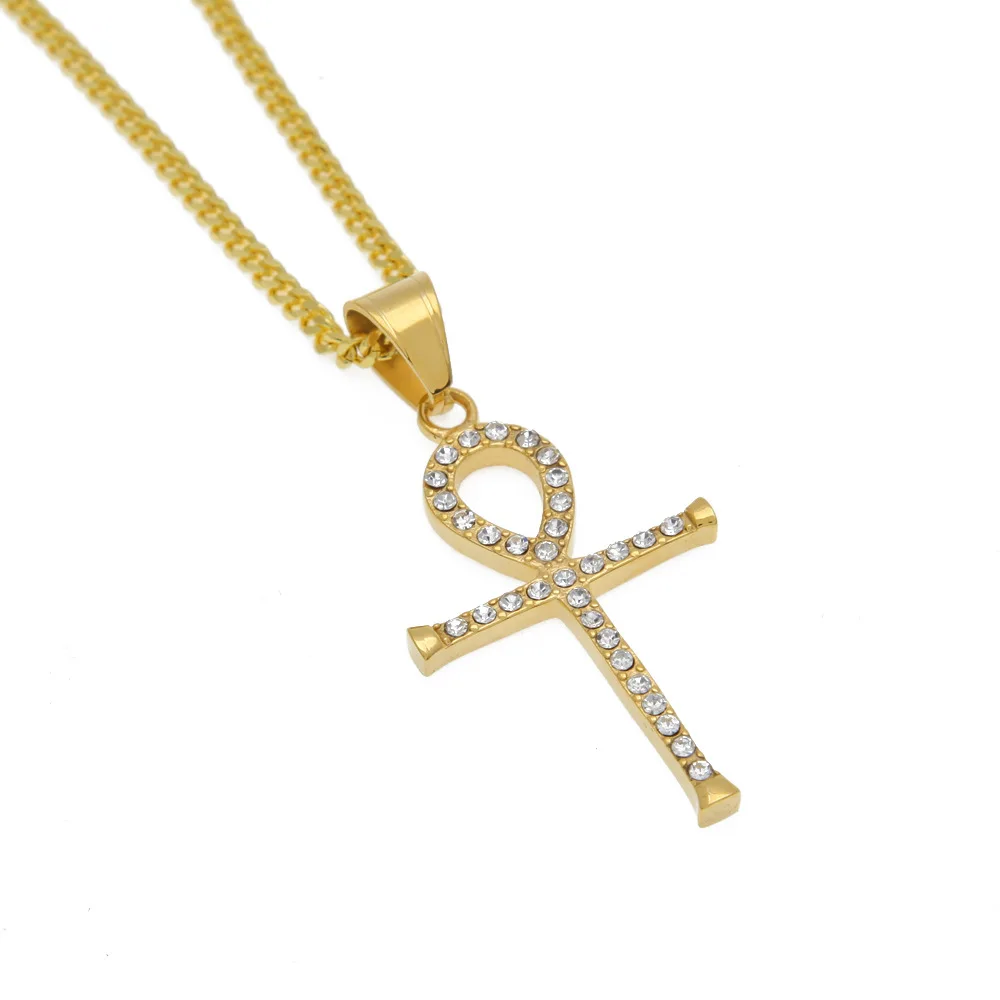 Bling мистический Египетский Анкх очаровательный крестик кулон ожерелье трендовые