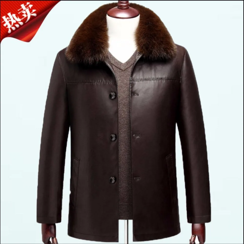 M 4xl 2021 Зимние новые модные мужские туфли из натуральной кожи Лисий мех воротник