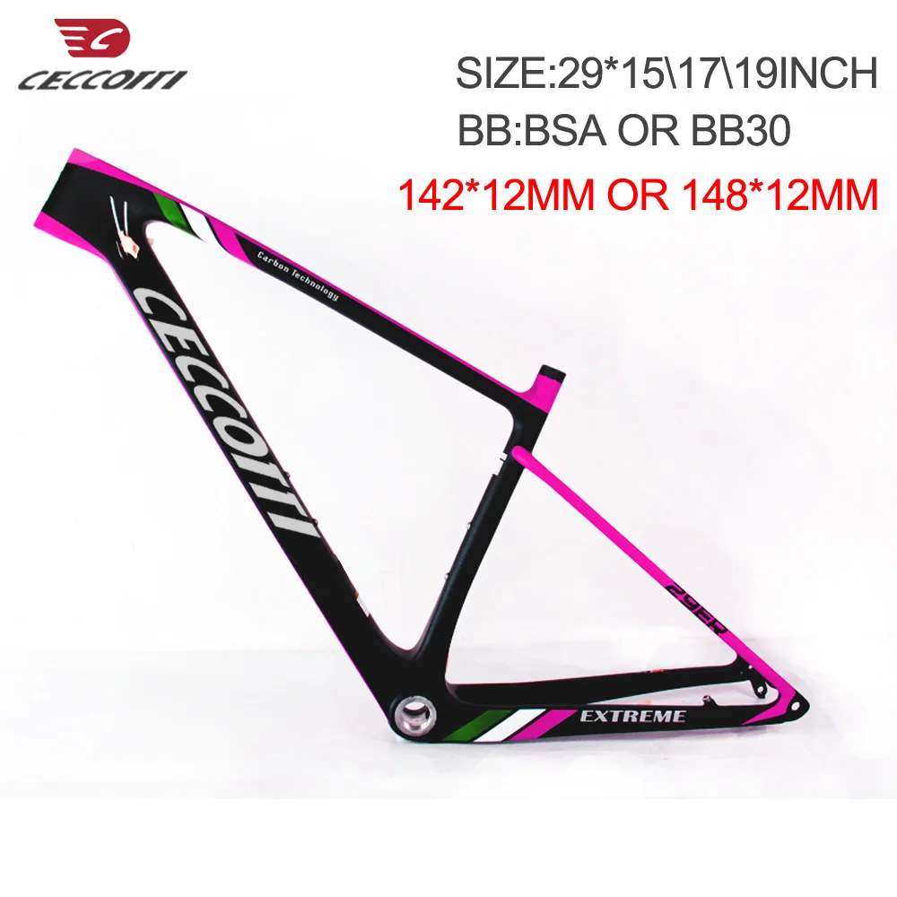Red MTB карбоновая рама 142x12 или 148x12 мм через ось boost 29er рама для горного велосипеда 29 max 2,35 шины для велосипеда - Цвет: Red