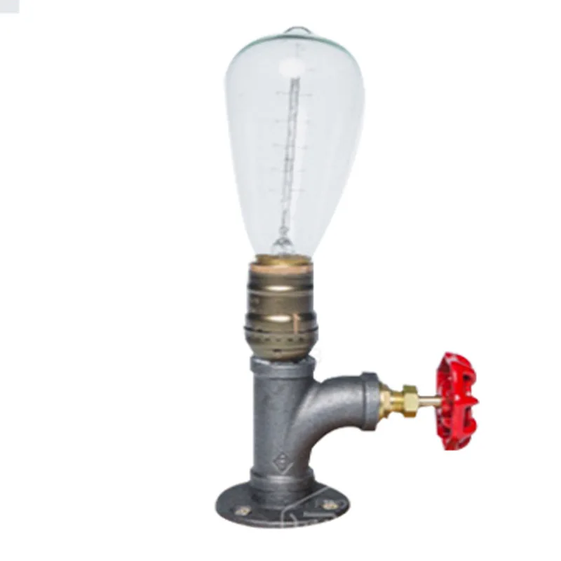 Винтажный промышленный ретро настольный светильник с водопроводной трубкой