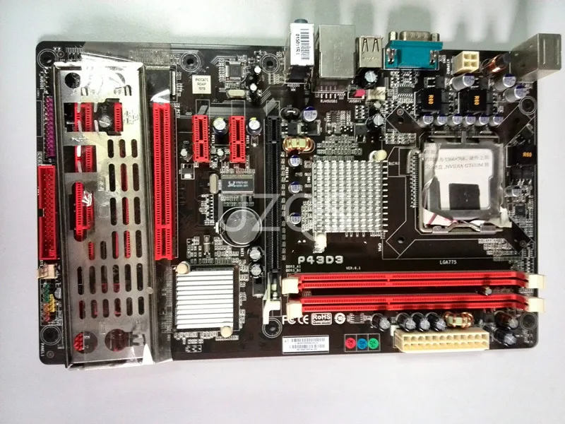 Бесплатная доставка 100% оригинальная материнская плата для Biostar P43D3 LGA 775 DDR3 4G Gigabit