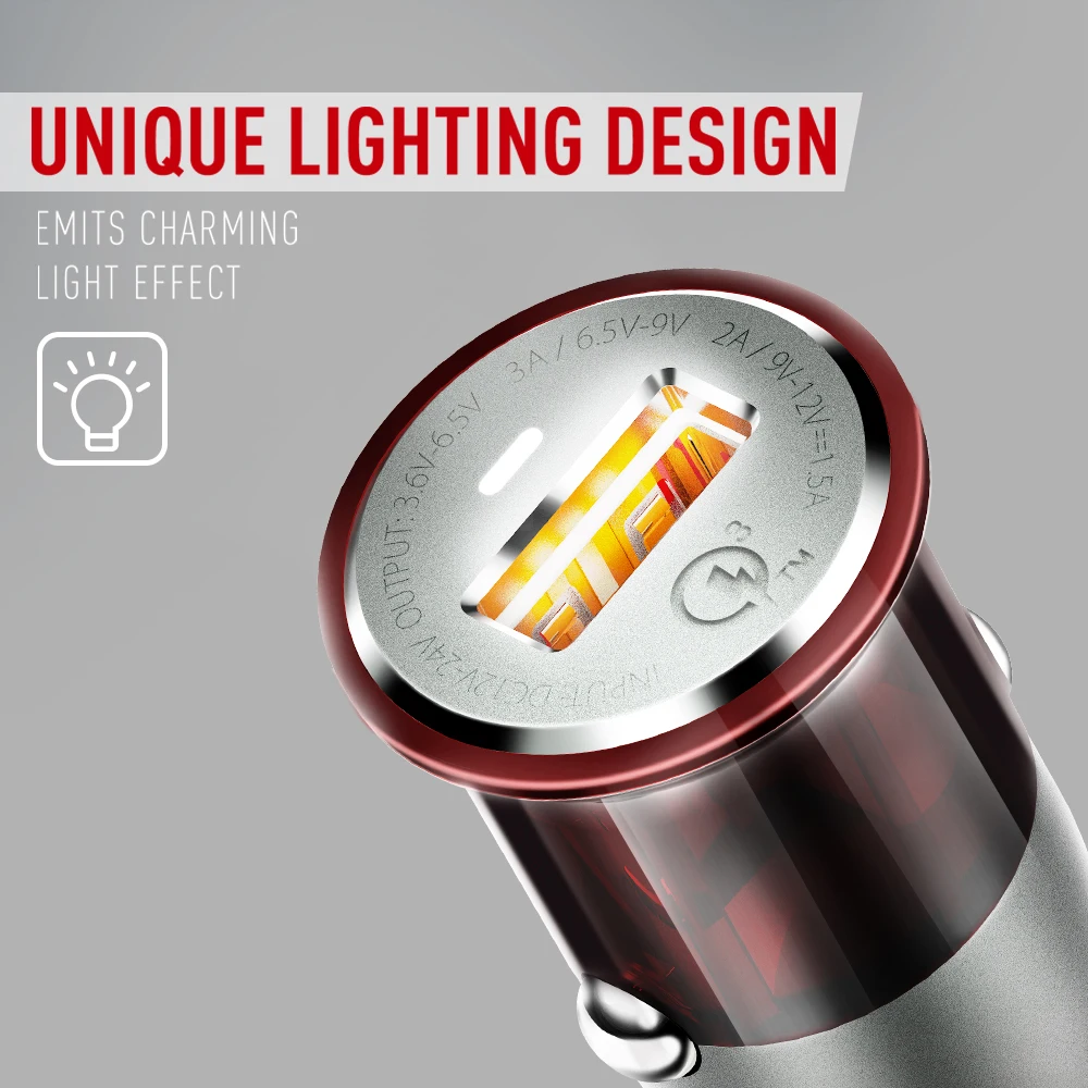 LDNIO One QC 3 0 usb-порт для быстрой зарядки красный цвет Светодиодная подсветка
