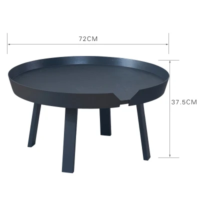 D72cm-dark grey Журнальный столик из твердой древесины в скандинавском стиле, современный минималистичный, креативный, для гостиной, дивана, Круглый, Маленький журнальный столик mx6011633 - Цвет: D72cm-dark grey