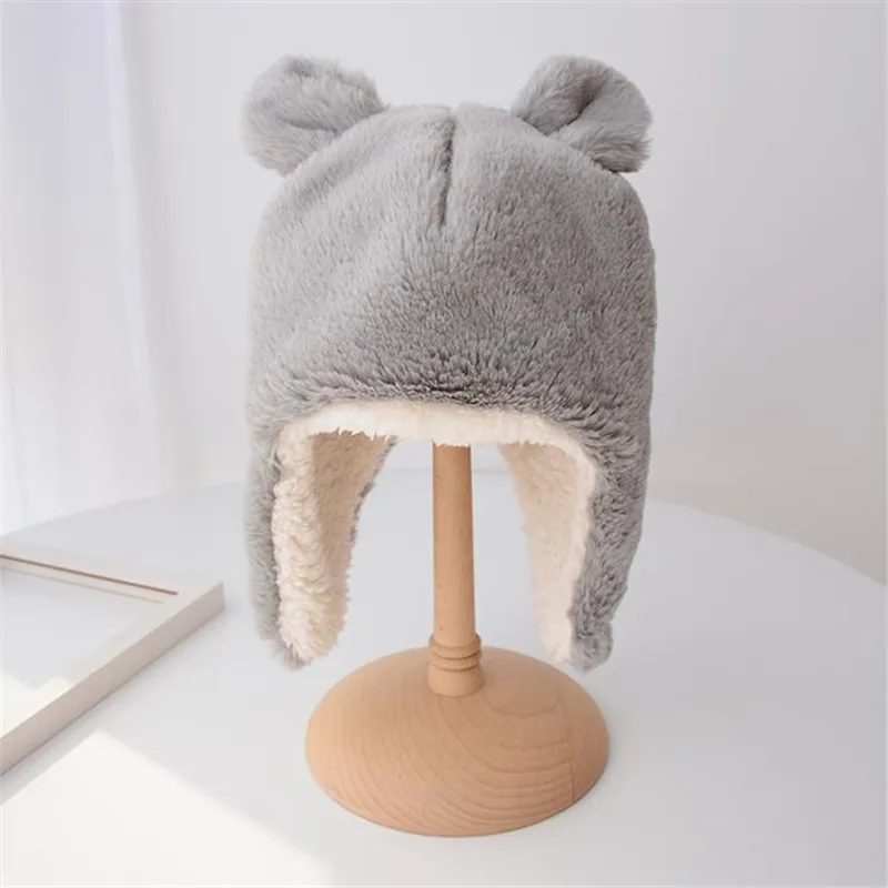 Милая плюшевая шапка с мультяшными ушками теплые наушники реквизит для