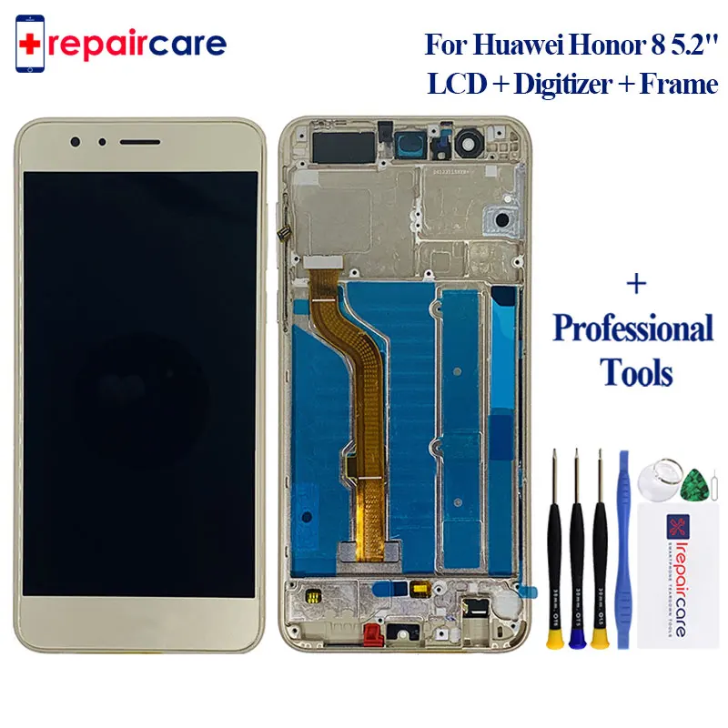 ЖК дисплей для Huawei Honor 8 сенсорный экран с дигитайзером 5 2 дюйма рамкой сменный FRD