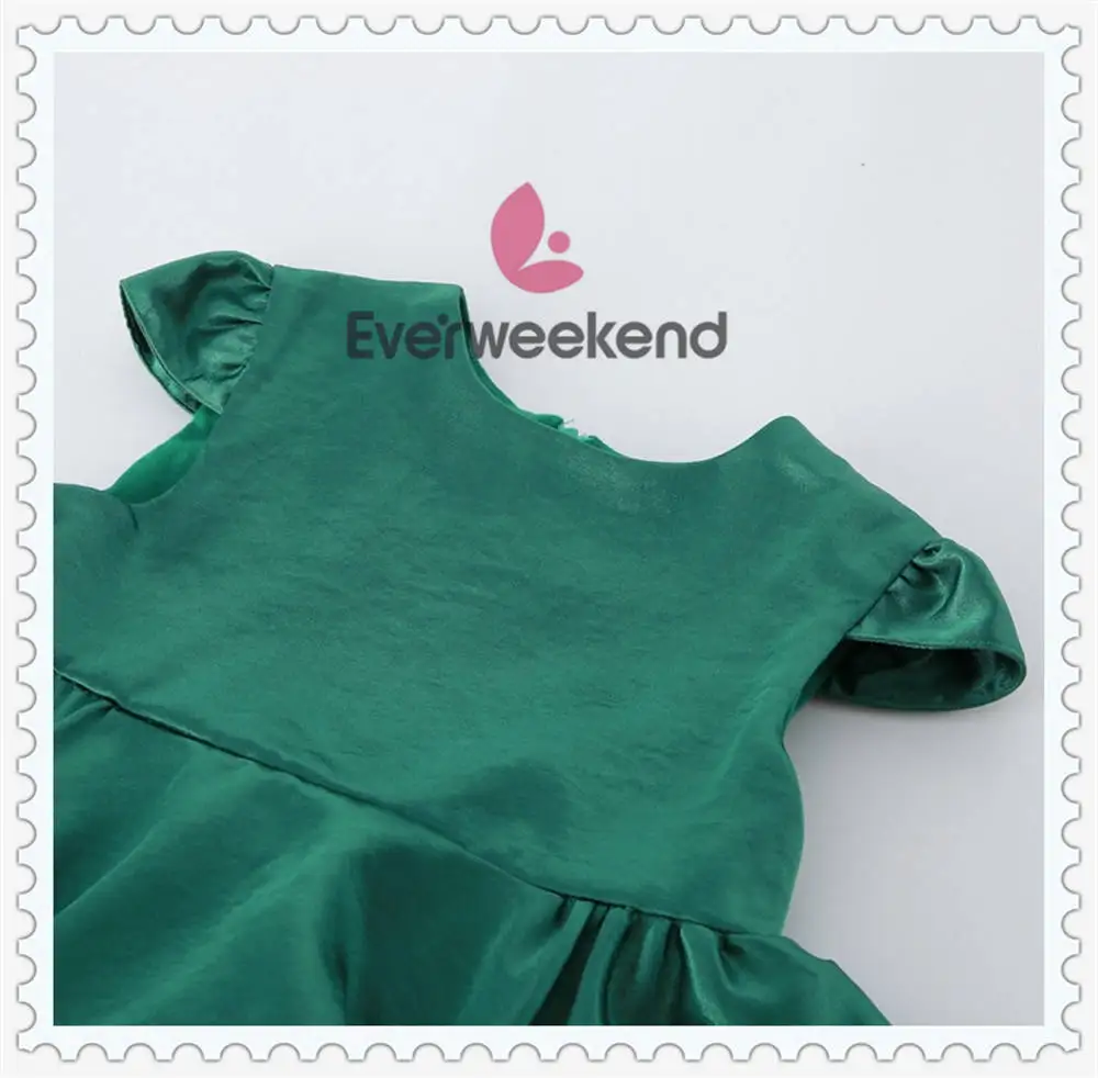 Princess Girls Candy Color Ruffles Party Dress Vintage Asymmetric Cake Dovetail Holiday Green Red Gold Dresses | Детская одежда и