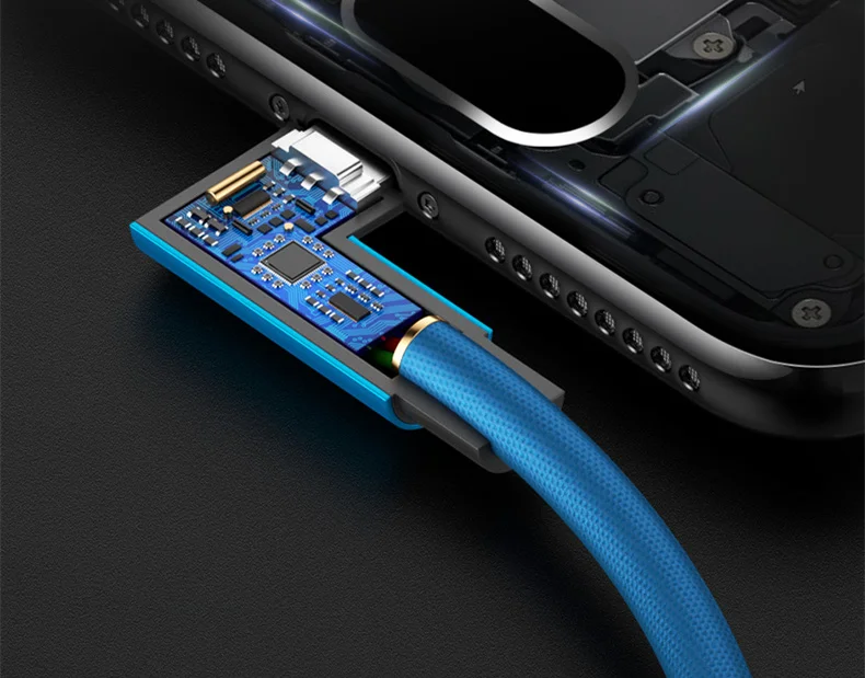 BYLEEN 90 градусов Micro USB Android Быстрая зарядка L кабель зарядное устройство для Xiaomi Redmi 4