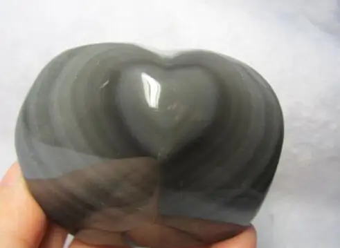

Natural Black Obsidian Crystal Single Carving Heart