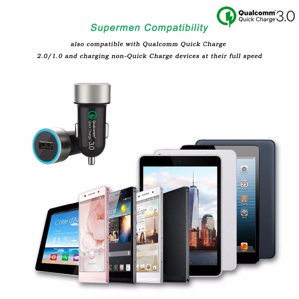 XLOT USB Автомобильное телефон Зарядное устройство QC 3 0 мобильный автомобильный