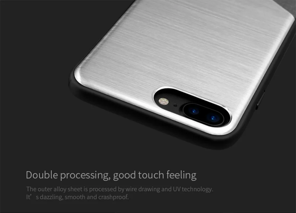 Nillkin Lensen телефонные чехлы для Apple iPhone 8 Plus бизнес Металл Матовый+ импортная кожа TPU PC задняя крышка для iPhone7 Plus