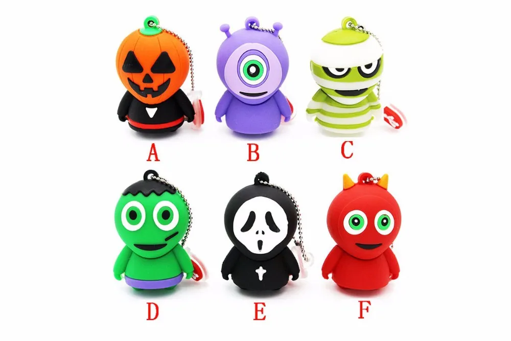 Usb флеш-накопитель 128 Гб 2,0, силиконовая ручка-накопитель Monster mummy, 64 ГБ, 32 ГБ, 16 ГБ, 8 ГБ, 4 Гб, карта памяти на Рождество/Хэллоуин/подарок