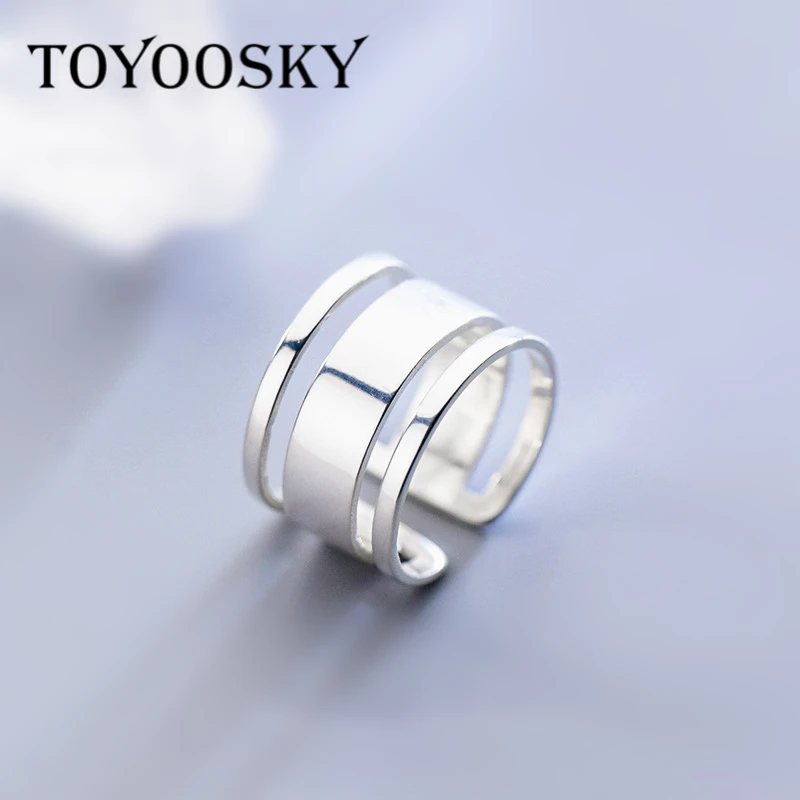 Женское многослойное трехслойное Открытое кольцо Ins Style Серебряное ювелирное