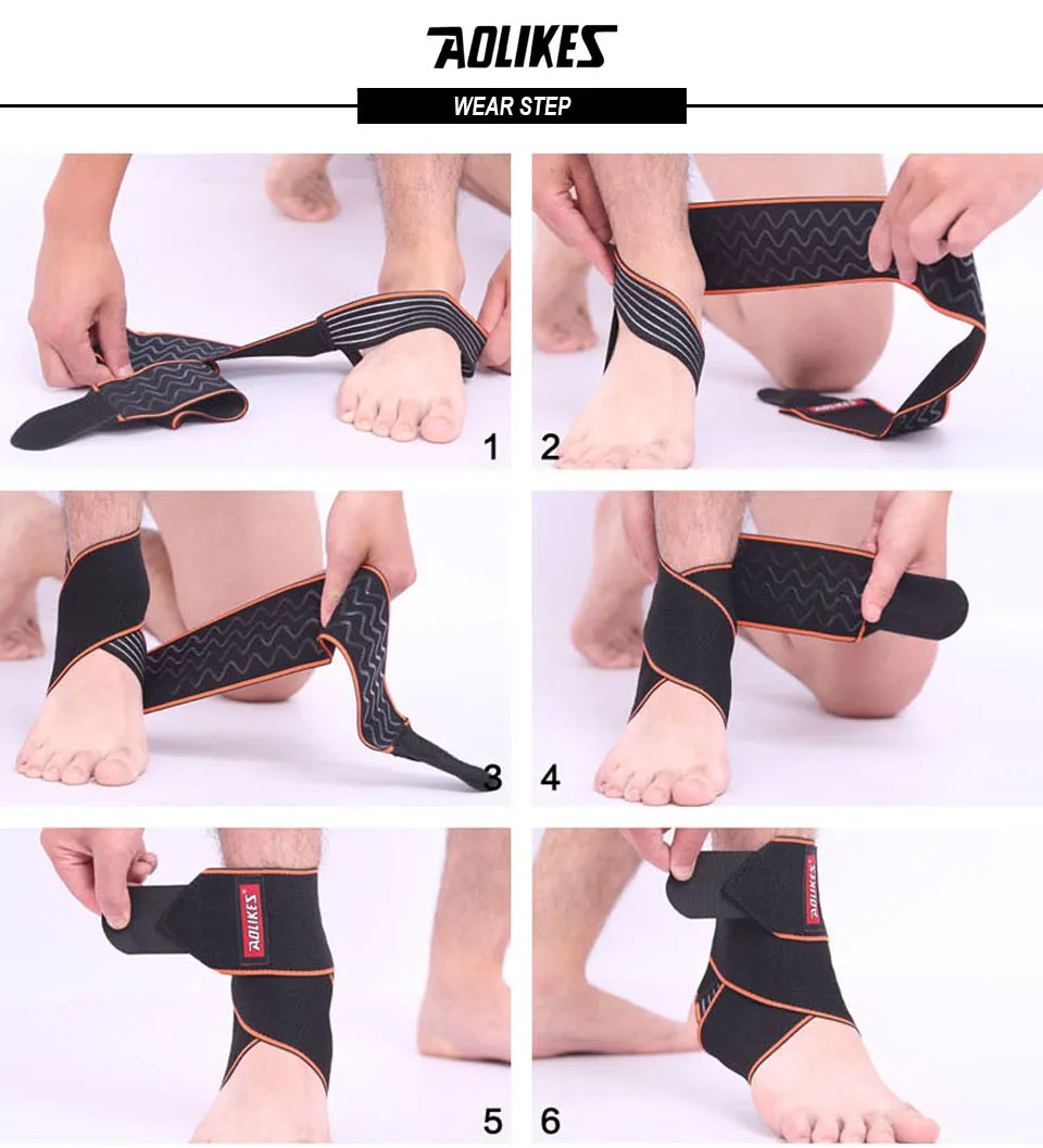 AOLIKES 1 шт. поддержка лодыжки Спорт анти-скольжение лодыжки Brace протектор регулируемое эластичное Защитное приспособление