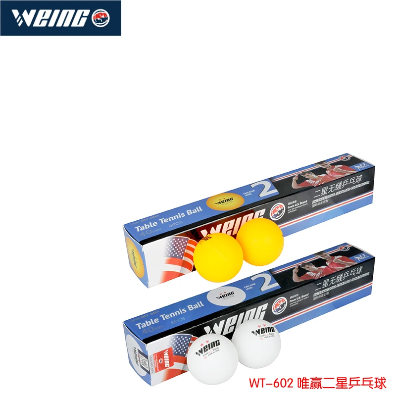 2018 WEING Новый WT-602 двухзвездочный подлинный мяч для пинг понга Профессиональный