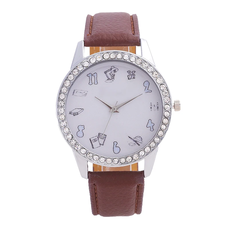 Модные мужские часы марки женские кварцевые инкрустированные бриллиантами