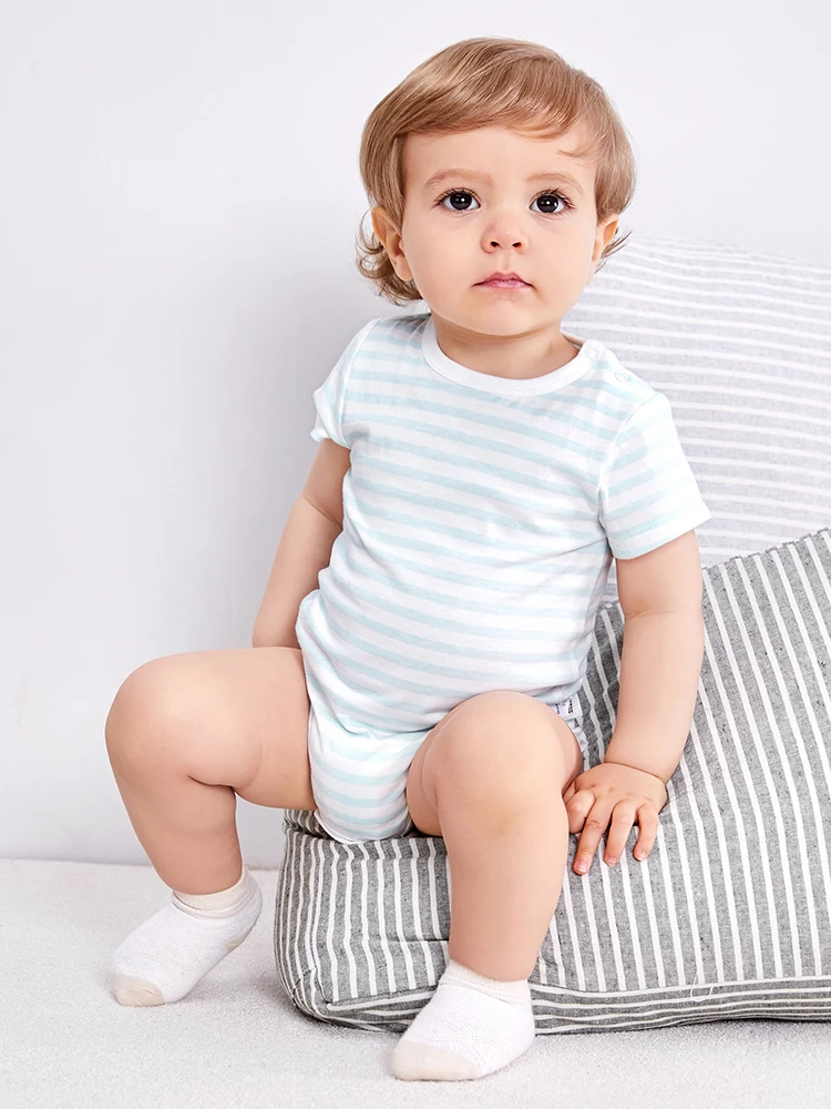Balabala 2PCS/lot Newborn Baby Girl Boy Collar Romper Jumpsuit Bodysuit Rib Clothes Outfits Summer | Детская одежда и обувь