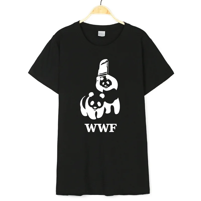 YANQIN 2018 парная футболка борьба WWF панда комедия короткий рукав крутая летняя