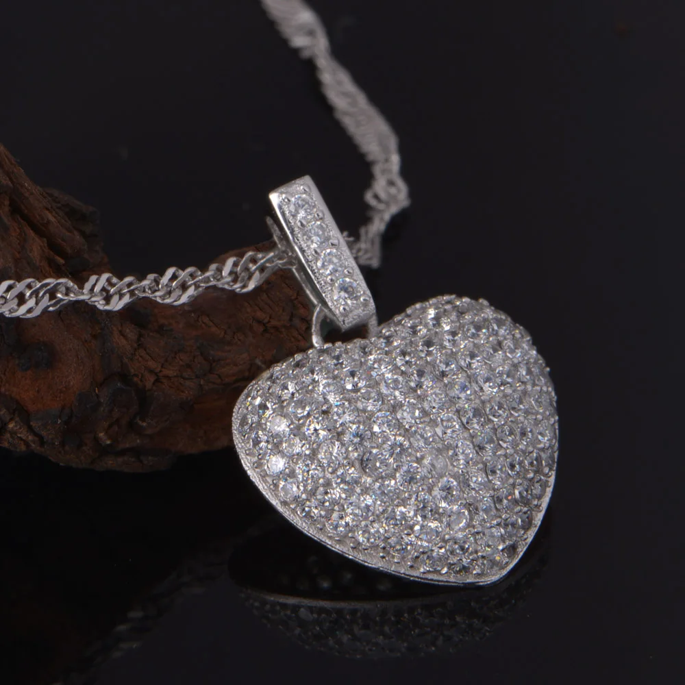 Classic Heart Necklace Fine Jewelry White Beautiful Necklaces for Women Gift of Love Chain Pendant | Украшения и аксессуары