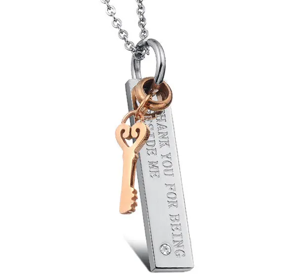 female Новая мода замок для ювелирных изделий любителей titanium стали ожерелье GX566 - Окраска металла: female