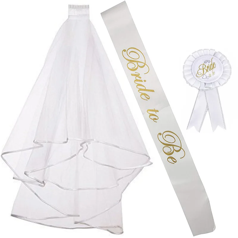 1 комплект белая свадебная фата для невесты и подружки | Дом сад