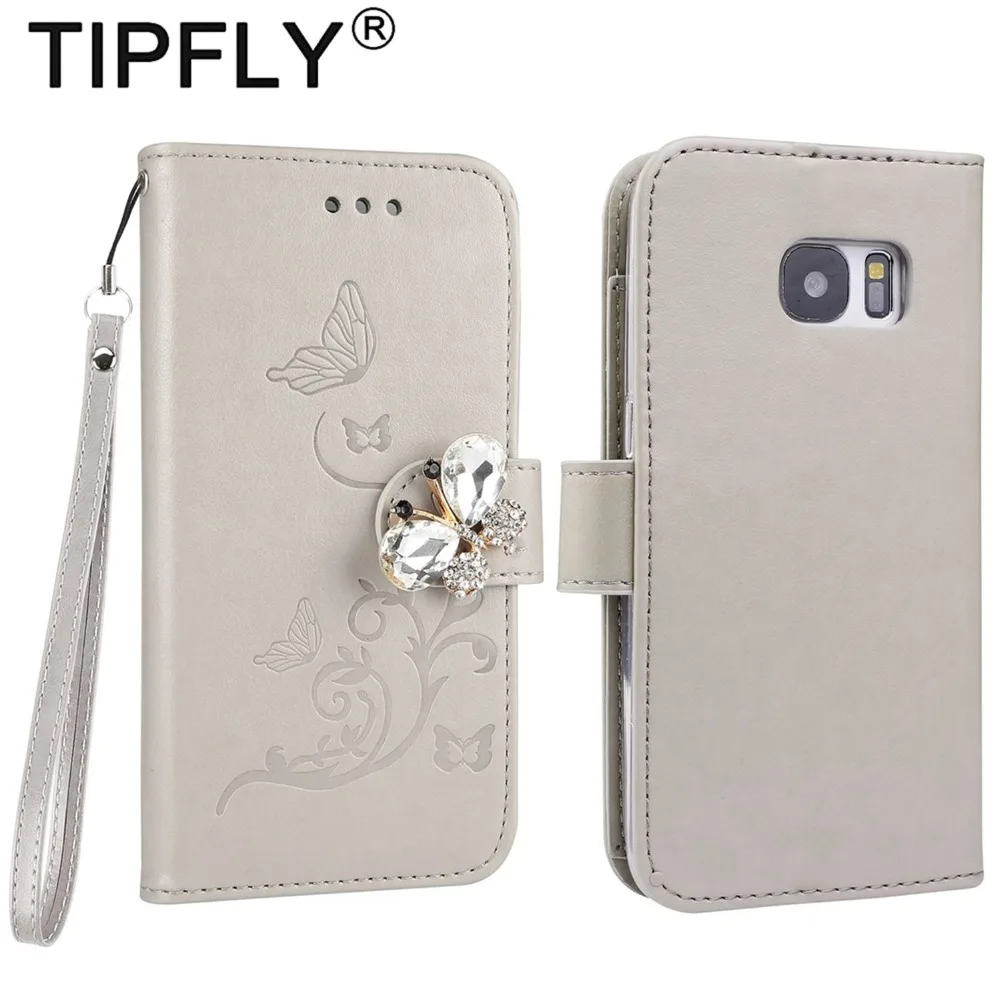 TIPFLY со стразами и пряжкой искусственная кожа флип чехол для samsung Galaxy S7 Бумажник