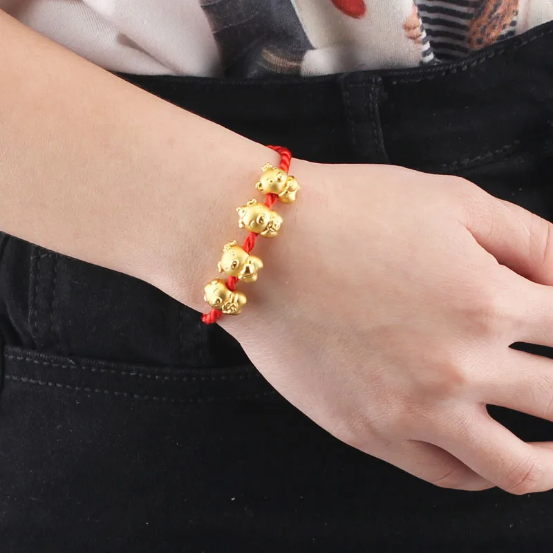 

New Arrival 24K Yellow Gold Pendant Women 999 Gold 3D Pig Pendant