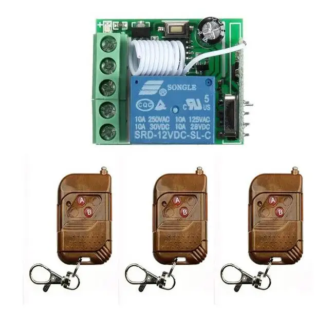 universal 433mhz/315m DC 12V 1CH RF Wireless Relay Remote Control Switch Transmitter &amp Receiver garage door / window /lamp |