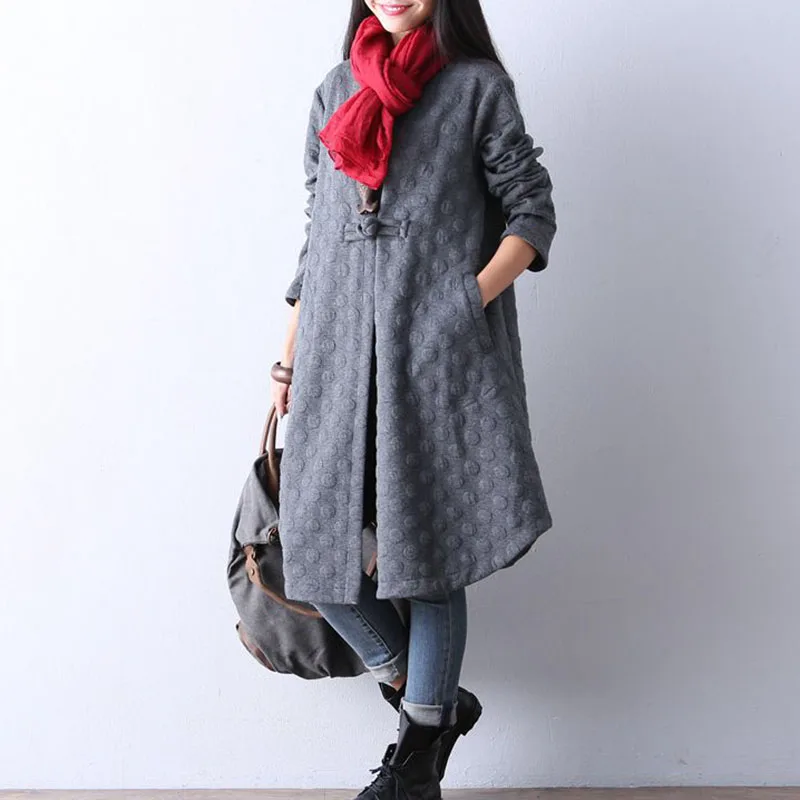 Длинный рукав свободный хлопковый ветровка 1 шт. Женское пальто Дамская верхняя