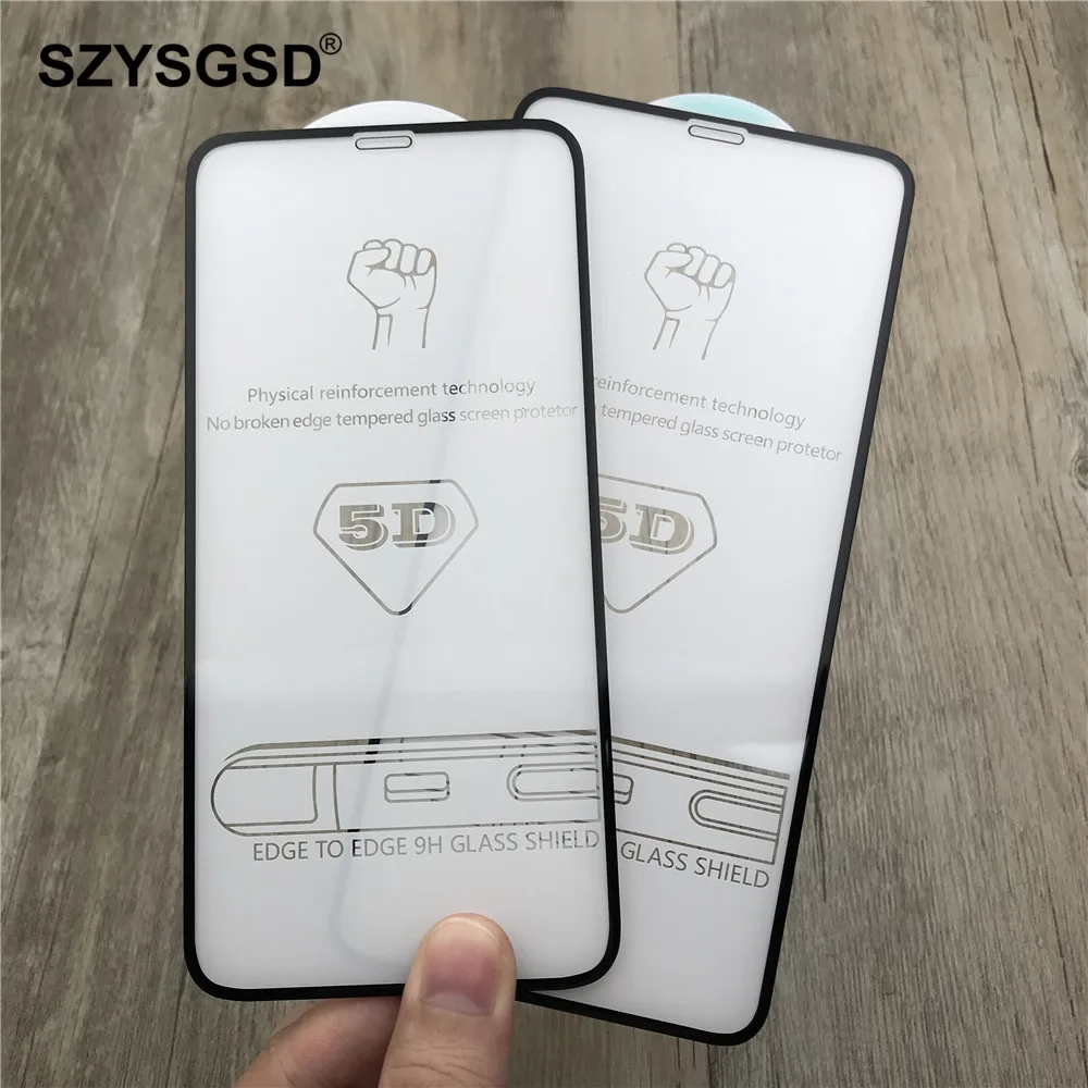 SZYSGSD 10 шт./лот 5D закаленное стекло для iPhone XS/XS Max Защита экрана Защитная пленка Iphone