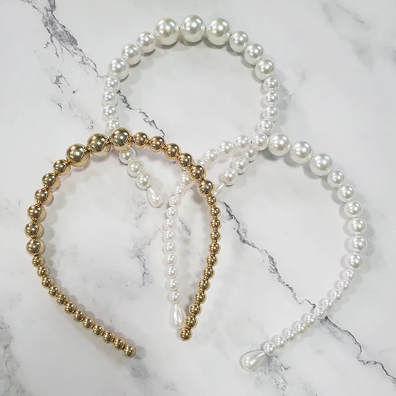ZA натуральный камень резинка для волос имитация жемчуга Hairbands для женщин морской ракушками ювелирные изделия для волос Праздничная вечеринка подарок