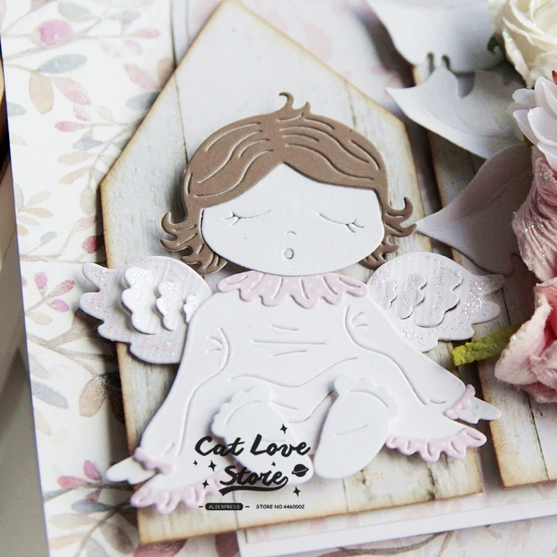 Angel Baby Girl трафареты для резки металла DIY бумажные карточки скрапбукинга
