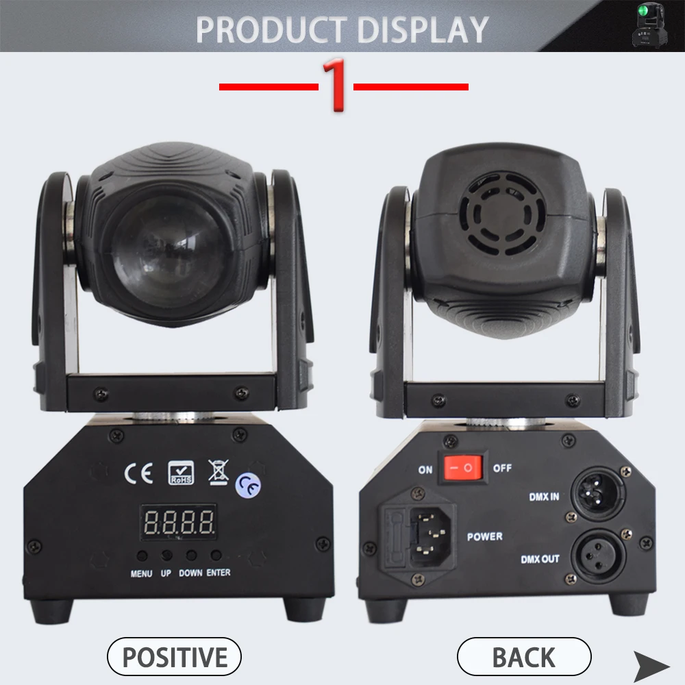 Мини-светильник с движущейся головкой 10 Вт светодиодный RGBW 4в1 DMX 512 11/13 каналов стробоскоп профессиональное DJ оборудование(2 шт./лот