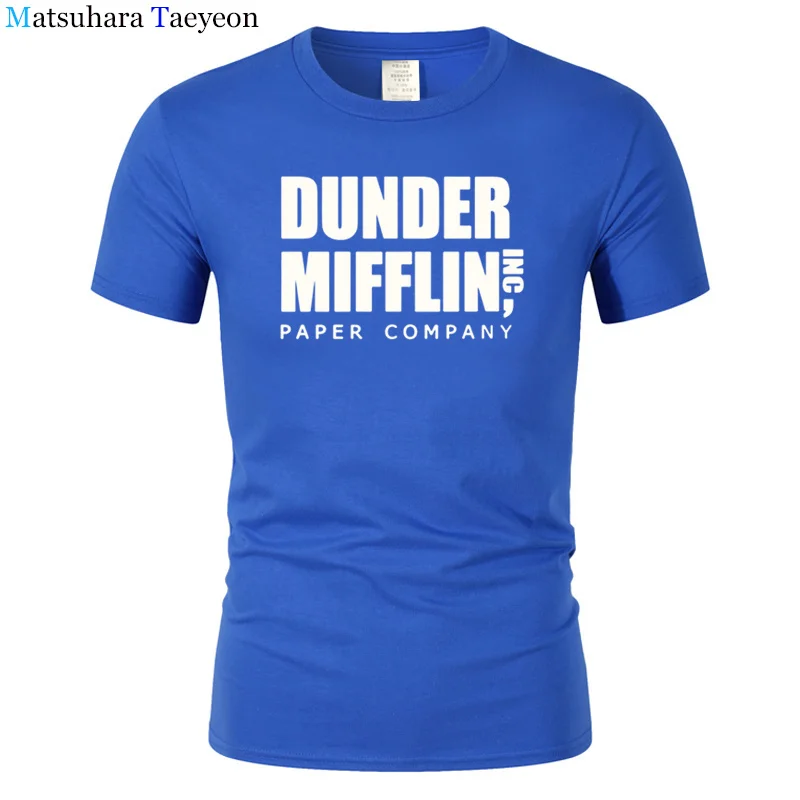 Футболка мужская с коротким рукавом деловая круглым вырезом принтом Dunder Mifflin из