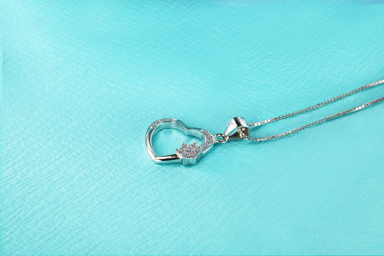 Sparking Micro-paved CZ Heart Pendant 925 Silver Not Fade Women Necklace | Украшения и аксессуары