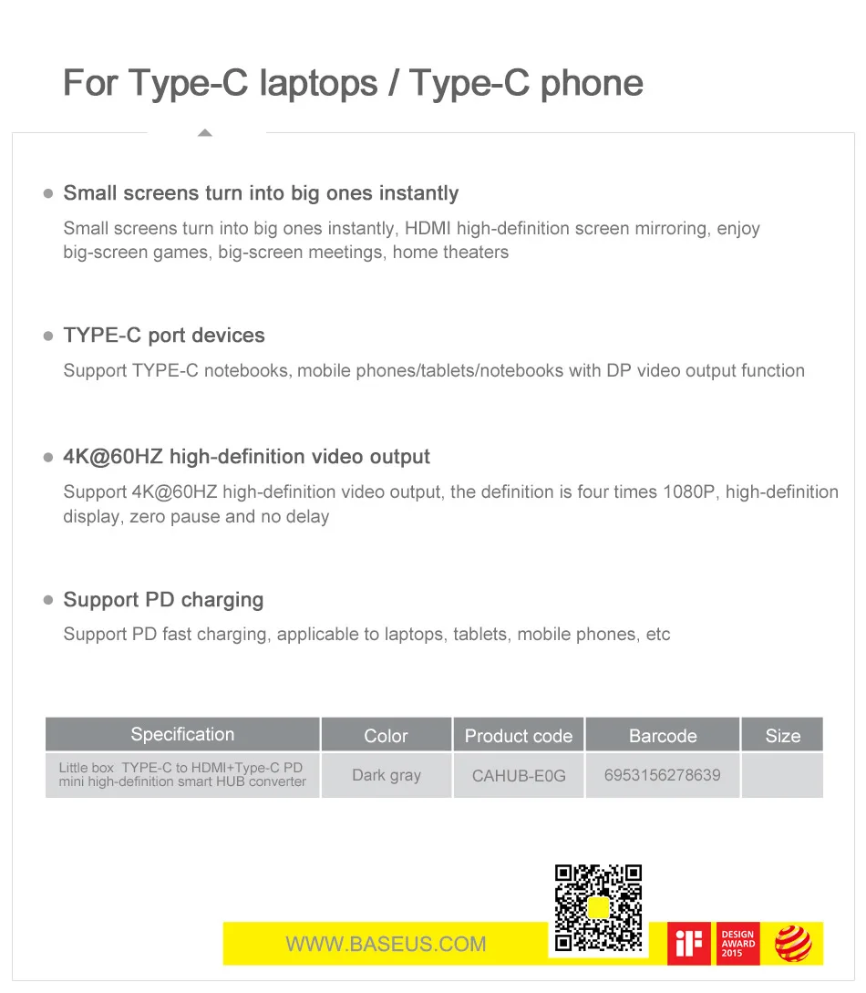 Baseus USB C концентратор к HDMI type C PD Thunderbolt 3 адаптер питания USB-C концентратор для Macbook Pro Air samsung S10 type-c концентратор HAB разветвитель