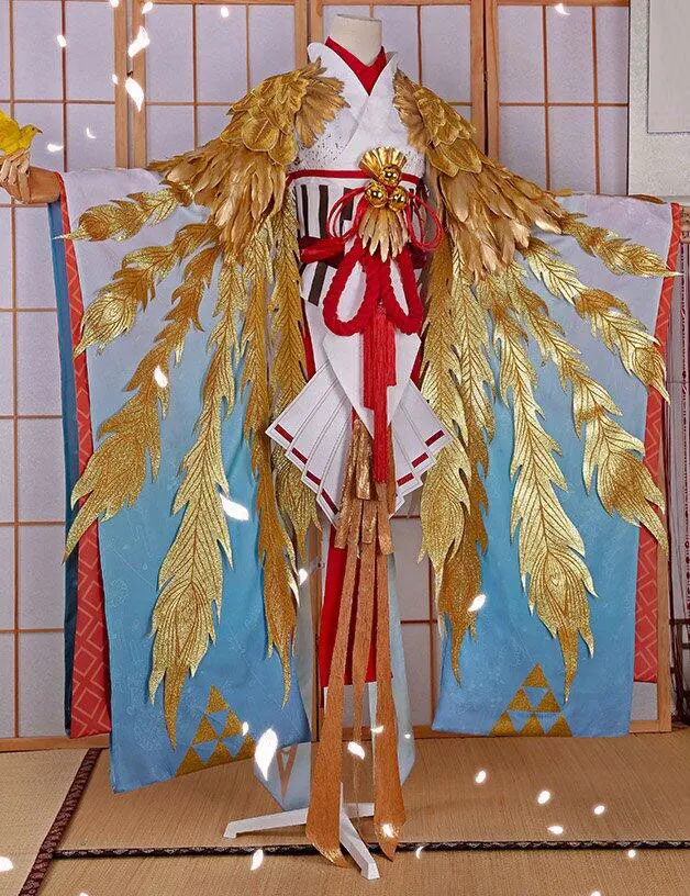 Косплей мобильная игра Onmyoji Catch bird новая кожа золотой журавль перо 6 шт. Cos