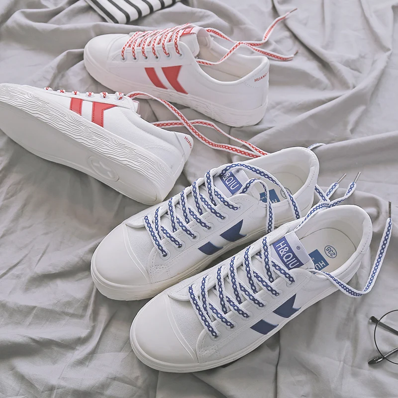 Женские кроссовки на каждый день Вулканизированная парусиновая обувь шнурках