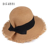 difanni sun hat for women and girls summer straw hats for women beach hat female chapeau with bowknot fashion