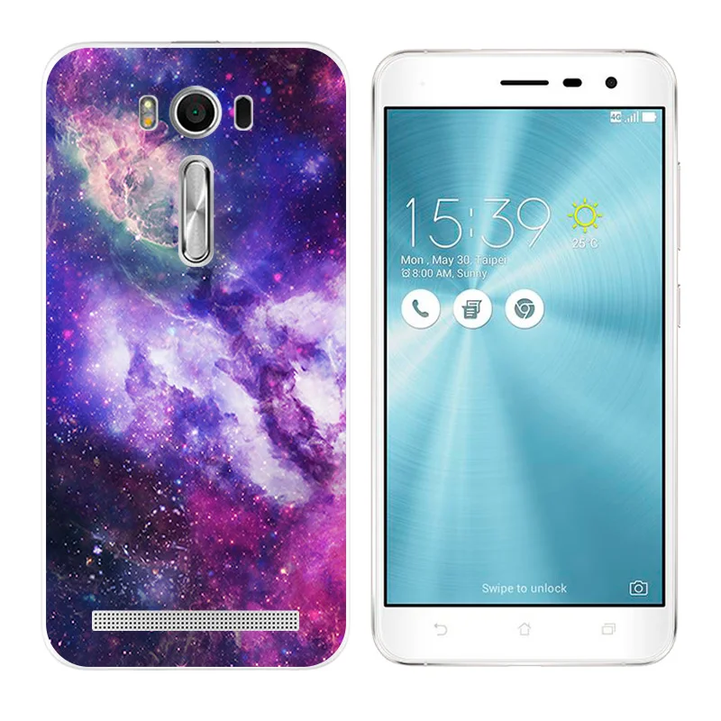 Phone Case for Asus ZenFone 2 Laser ZE500KL Silicon Back Cover 5.0 inch Cat Landscape Printing |