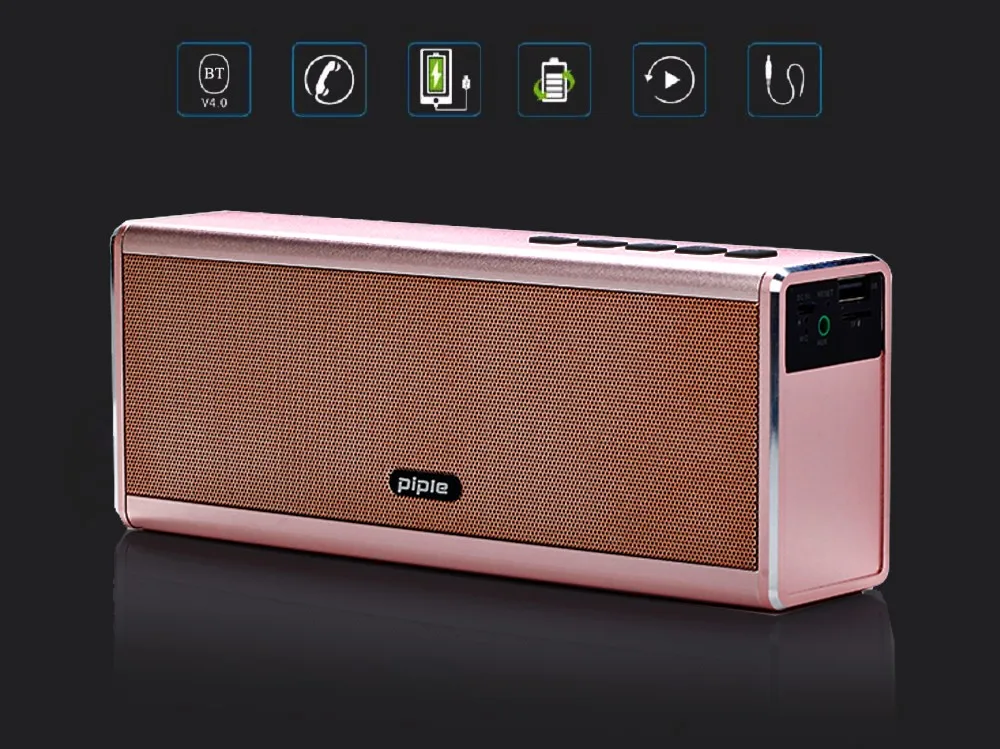 20 Вт металлический Bluetooth динамик 4000 мАч перезаряжаемый аккумулятор портативный супер бас беспроводной громкий динамик с fm-радио