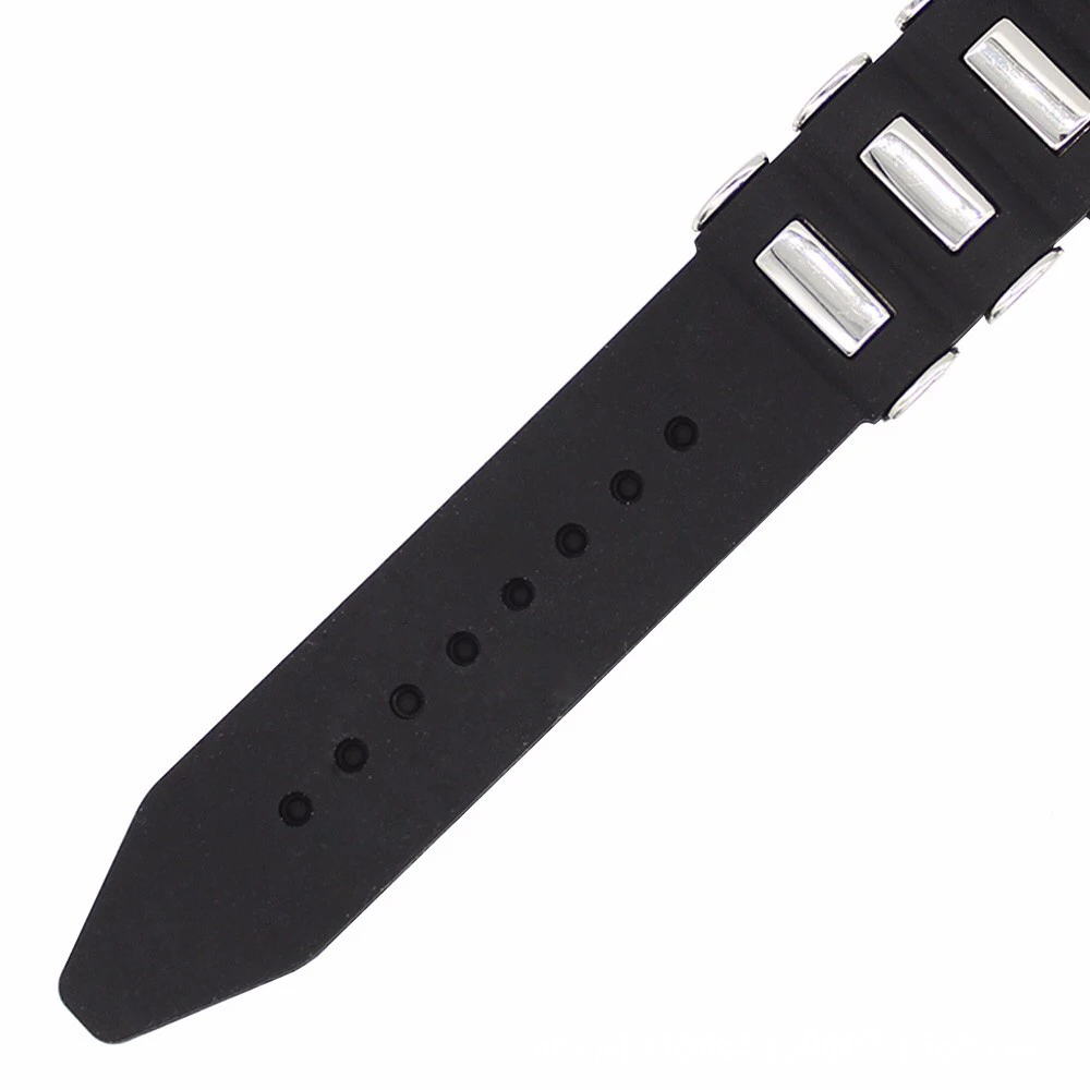 Ремешок Универсальный для часов черный силиконовый браслет с пряжкой из