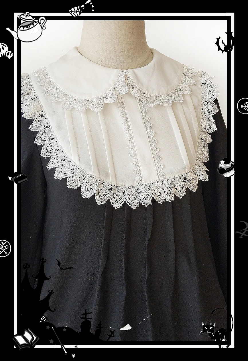 Платье кукла с длинным рукавом фонариком и воротником Питер Пен|Платья в стиле