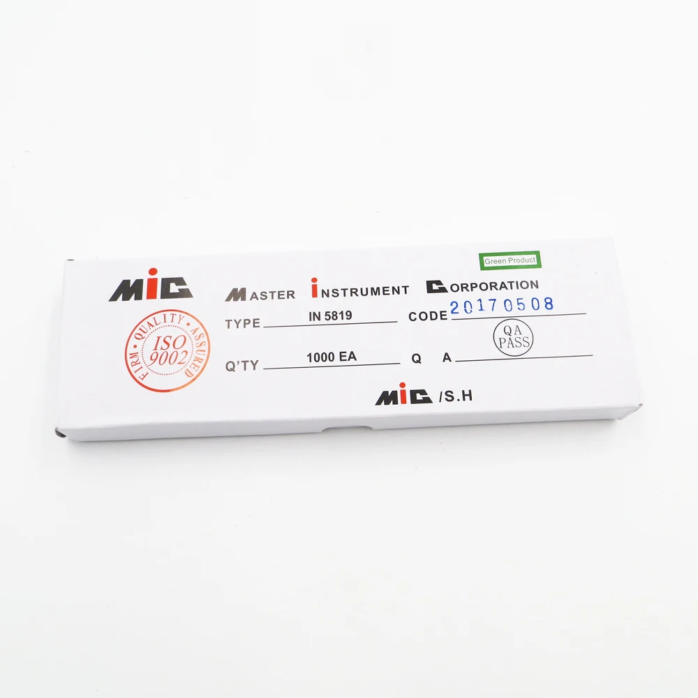 1000 шт. 1N5819 Diode 1A 40V MIC Шоттки барьерные диоды 45 мм * 0 6 для фотографий своими