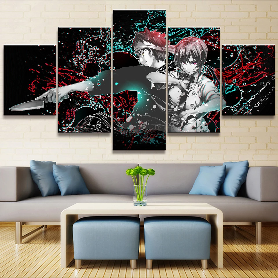 Печатные фотографии домашний настенный художественный модульный 5 шт. Shokugeki No Soma