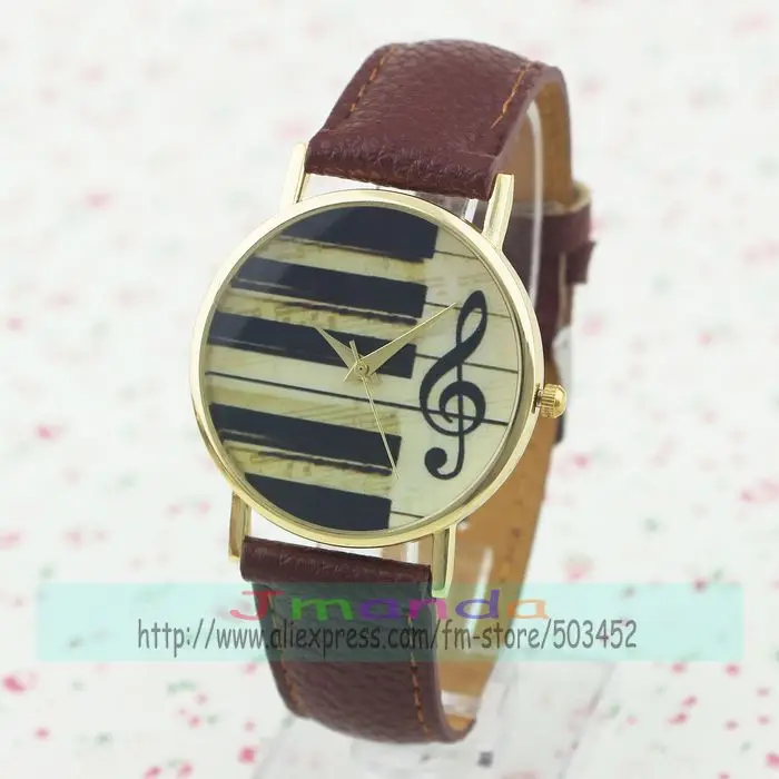 Новое поступление 100 шт./лот кожаные часы в музыкальном стиле без логотипа